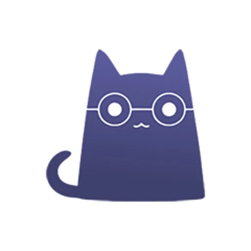Clash Verge 原版软件图标，深蓝紫色戴眼镜的猫